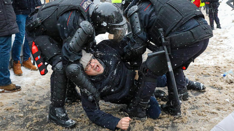 Глава московской полиции признал оправданным применение силы на протестах за Навального