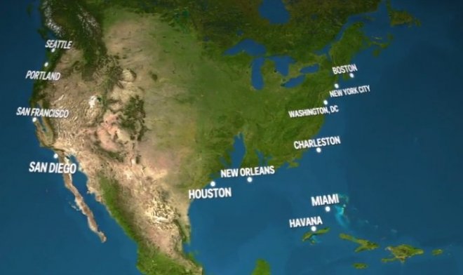 Как будет выглядеть Земля, если растает весь лед на планете 