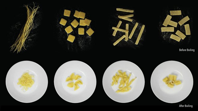 Практичные макароны-трансформеры легко меняют форму с плоской на обычную 