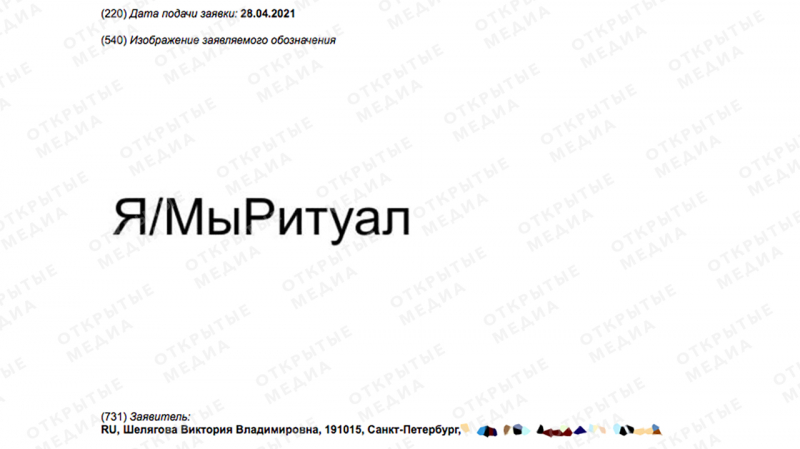 Жена фигуранта расследования Голунова регистрирует бренд «Я/МыРитуал» для услуг астролога или стилиста