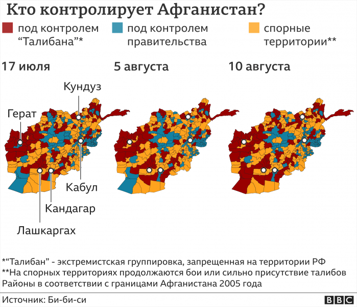Афганистан: Кабул может пасть за месяц, под контролем талибов минимум 9 провинций