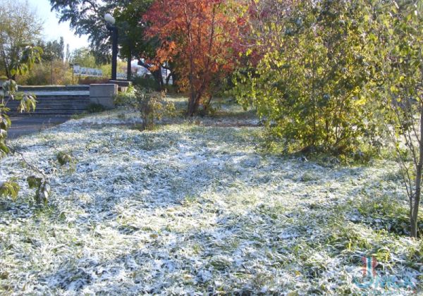 В Омске первый снегопад прошел почти на две недели раньше обычного