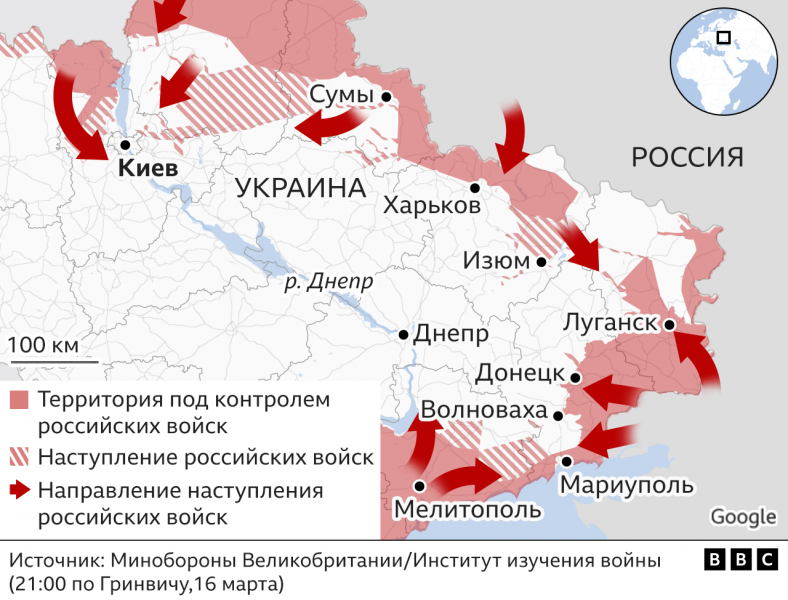 Война в Украине, день 22-й: новые гуманитарные коридоры, разведка США считает, что в Украине уже погибло не менее 7 тыс. российских военных