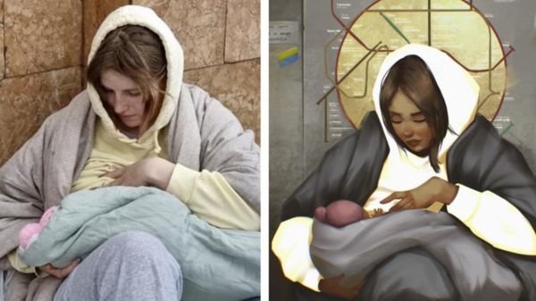 Мадонна из киевского метро. Как фото женщины с младенцем стало иконой в храме Неаполя