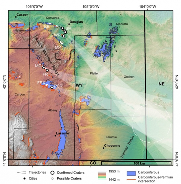 В Вайоминге обнаружен комплекс вторичных ударных кратеров