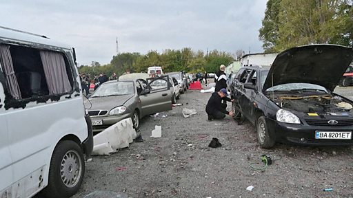 Ракетный удар по колонне машин под Запорожьем: более 20 человек погибли