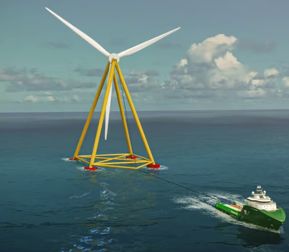 Плавающие ветряные турбины T-Omega в форме пирамиды
