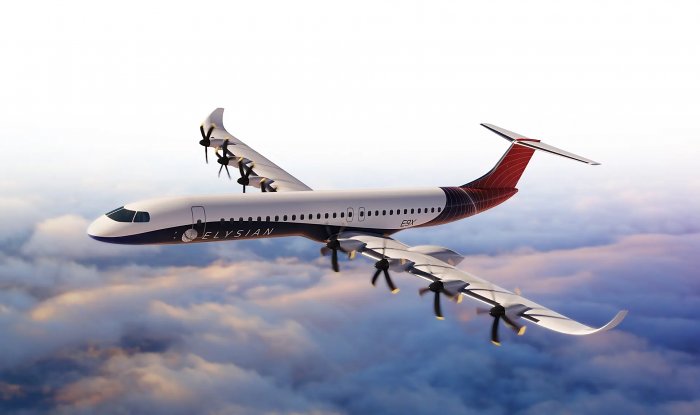 90-местный электросамолет Elysian пролетит 1000 км на одном заряде батарей