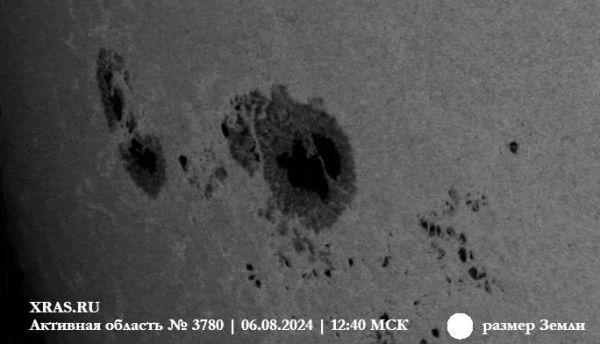 Огромное пятно появилось на солнце после мощных вспышек