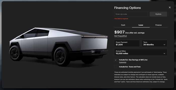 Tesla запустила аренду Cybertruck в США