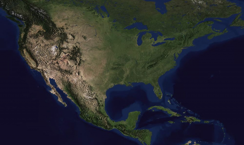 Северная Америка медленно погружается под землю