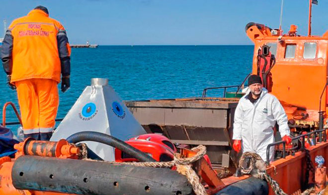 В Анапе прошли испытания аэрощупа для подъема мазута