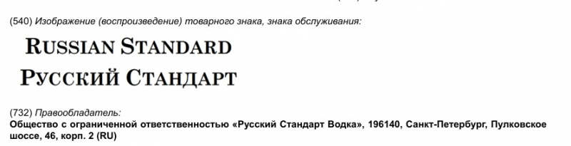 Компания Рустама Тарико зарегистрировала бренд «Русский стандарт» для всех видов товаров и услуг